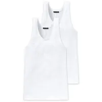 SCHIESSER Authentic Unterhemd Nadelzug-Muster weiß XL 2er Pack