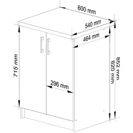 Akord Unterschrank AKORD LIMA 60 x 45 x 82,5 cm Weiß/Sonoma-Eiche