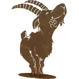 Siena Garden Steinbock groß auf Platte Metall mit Edelrost 53 cm