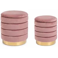 BIZZOTTO Pouf Darina 2er-Set in Samt-Optik, Rosa