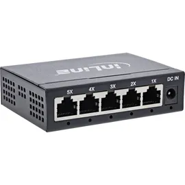 InLine Gigabit Switch 5-Port, 1Gb/s, Desktop, Metallgehäuse, lüfterlos