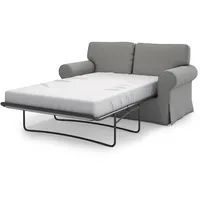 MASTERS OF COVERS Ersatzsofabezug für IKEA Ektorp 2-Sitzer Schlafsofa, Abdeckung für Ektorp 2 er Sofabett, Ektorp 2 er Schlafsofa Bezug, Sofabett Überzug, 197 x 90 x 88 cm (Baumwolle, Grau)