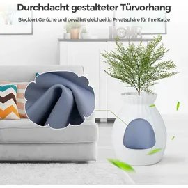 Costway Katzentoilette Blumentopf-Stil 63 L Weiß