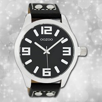 Oozoo Damenuhr Timepieces C1054 schwarz Lederarmband Quarz Analoguhr UOC1054A