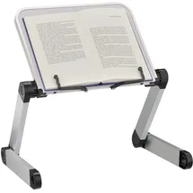 Relaxdays Buchständer höhenverstellbar für Buch/Tablet/Laptop Weiß/Silber