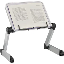 Relaxdays Buchständer höhenverstellbar für Buch/Tablet/Laptop Weiß/Silber