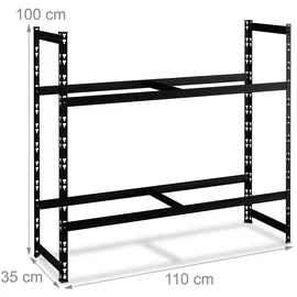 Relaxdays Reifenregal Stahl 100 x110 x35 cm schwarz für 8 Reifen