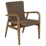 Brafab Gartenstuhl Lilja aus Teakholz und Kunst-Rattan, modern, natur, robust für Outdoor