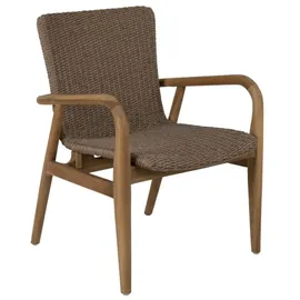 Brafab Gartenstuhl Lilja aus Teakholz und Kunst-Rattan, modern, natur, robust für Outdoor