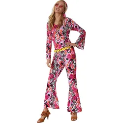 tectake® Damenkostüm Hippie Flowerpower