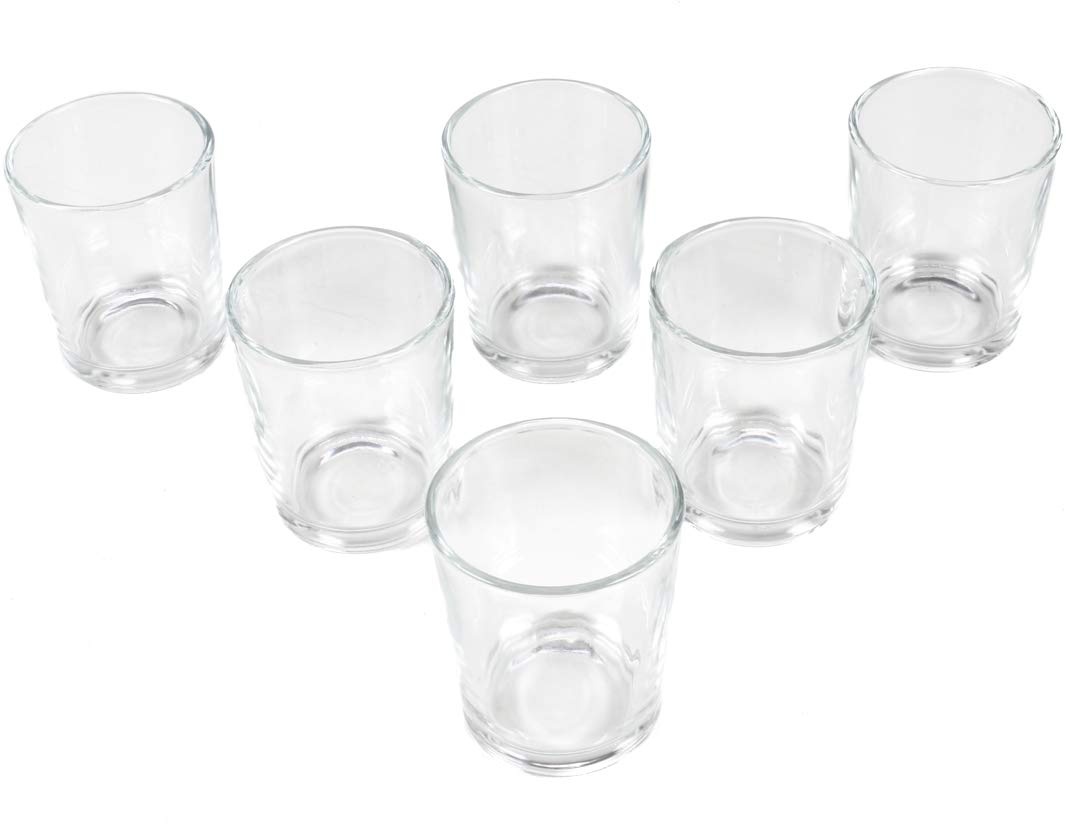 Aperitif Gläser 6er Set, puristisches Design, klares Glas, ca. 75 ml Volumen, Größe ca. 5 x 6,5 cm