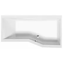 Polysan TIGRA asymmetrische Raumsparbadewanne 170 x 80 cm (1-tlg) schwarz