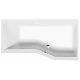 Polysan TIGRA asymmetrische Raumsparbadewanne 170 x 80 cm (1-tlg) schwarz