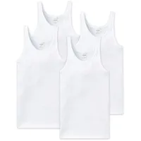 SCHIESSER Herren Unterhemd 4er Pack - ärmellos, Cotton ESSENTIALS Feinripp Weiß 2XL