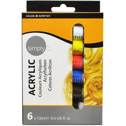 Daler-Rowney Simply Acrylfarben 12ml 6er-Set