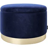 Playboy Pouf SUE dunkelblau samt 55 x 35 x 55 cm Blau