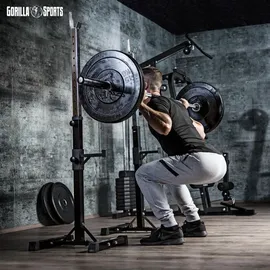 Gorilla Sports Squat Rack Hantelständer Schwarz 105–172 cm
