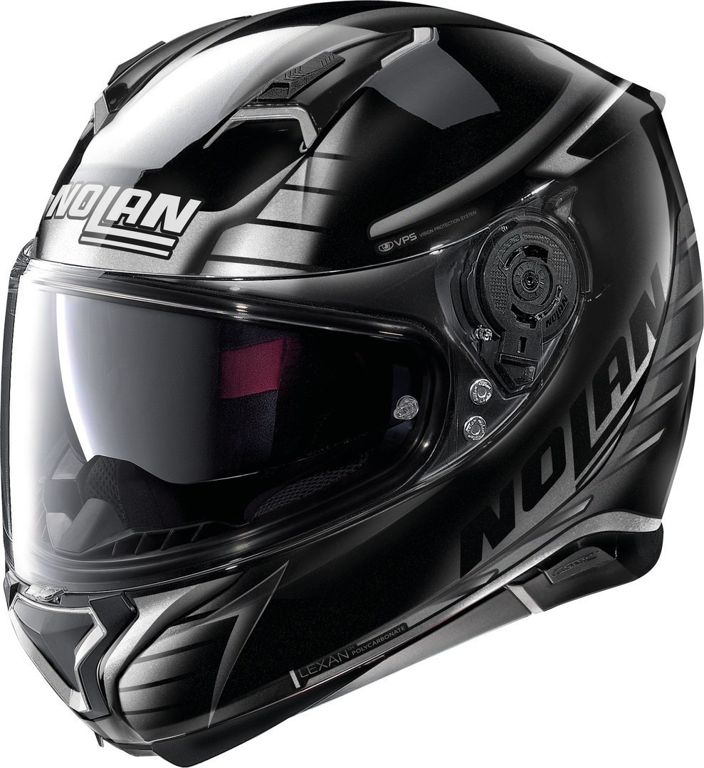 Nolan N87 Aulicus N-Com Helm, zwart-zilver, XS