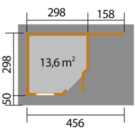 Weka Fides 2 4,50 x 3,00 m anthrazit mit Anbau