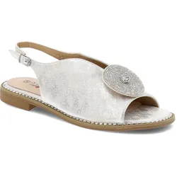 Silberne Sandalen S.Barski Schnallenschuhe, 41
