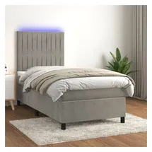 vidaXL Boxspringbett 100 x 200 cm Hellgrau