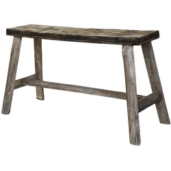 Chic Antique Bank mit Muster auf Sitz, H45/L80/B24 cm natur