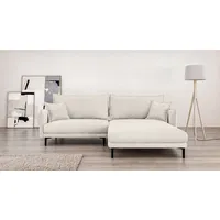 INOSIGN Ecksofa ALEXANDRIA mit Recamiere rechts oder links bestellbar, moderne Bezüge, L-Form mit Wellenunterfederung, Maße: B/H/T 246/86/190 cm beige