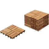 Beliani Terrassenfliesen ACERENZA zertifiziertes Akazienholz Naturfarben