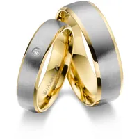Trauring MARRYA "Edelstahl Ringe Trauringe Eheringe Partnerringe" Gr. 74, gold (herren ring, silber, gold), Fingerringe, Damen, 74, Edelstahl