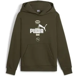 PUMA Power Graphic Fleece Hoodie Jungen 70 - dark olive 164