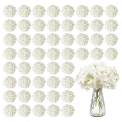 VEVOR 65x Künstliche Hortensien aus Seide 250mm Kunstblumen Blumenstrauß Weiß