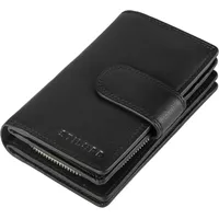 STILORD "Tilda Damen Portemonnaie Leder RFID Geldbörse Groß Vintage Geldbeutel für Frauen Ledergeldbörse mit vielen Fächern Echtleder Farbe:schwarz