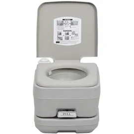 vidaXL Tragbare Campingtoilette Grau 10 + 10 L