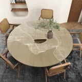 GYYFQH Tischdecke Rund,tischtuch Leder Rund, Tischdecke Lederoptik,nordische Runde Ledertischdecke,rundes PVC-Leder-tischset,abwischbar Tischdecke,tischdecke rutschfest,B-120cm/47inchround