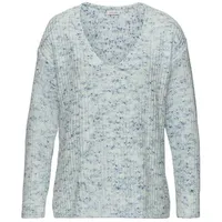 Buffalo V-Ausschnitt-Pullover Damen blau-creme Gr.40/42