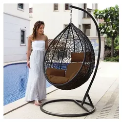 Home Deluxe Cielo Hängesessel mit Gestell, Korb schwarz