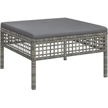 vidaXL Gartenhocker mit Kissen Grau Poly Rattan
