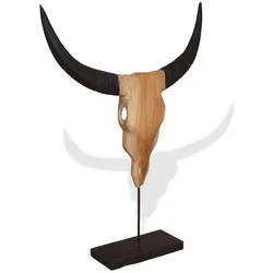 vidaXL Stierkopf-Skulptur Teak 66 x 15 x 88 cm
