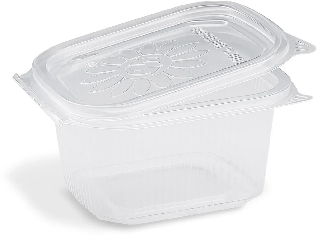 Feinkostbecher mit fixem Deckel Ripboxx Tiny klar PP 127x108x63mm 375ml, 50 Stk.