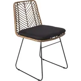 Esszimmerstuhl Rattanstuhl Farbe Braun Inkl. Sitzkissen Kairo