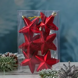 MARELIDA Christbaumschmuck Weihnachtsbaumschmuck bruchfest rot 6St.