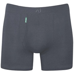 zd ZERO DEFECTS Herren Boxershorts - "Heracles", Soja-Garn, Eingriff, Unterhose, atmungsaktiv, einfarbig Grau 4XL