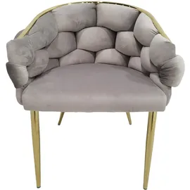 Kayoom Polsterstuhl »Stuhl Grace 125 2er-Set, Gestell aus Eisen, bequem gepolstert« (Set) 2 Stk.Graziöses Design, absolutes Eye-Catcher, geflochtener Rücken