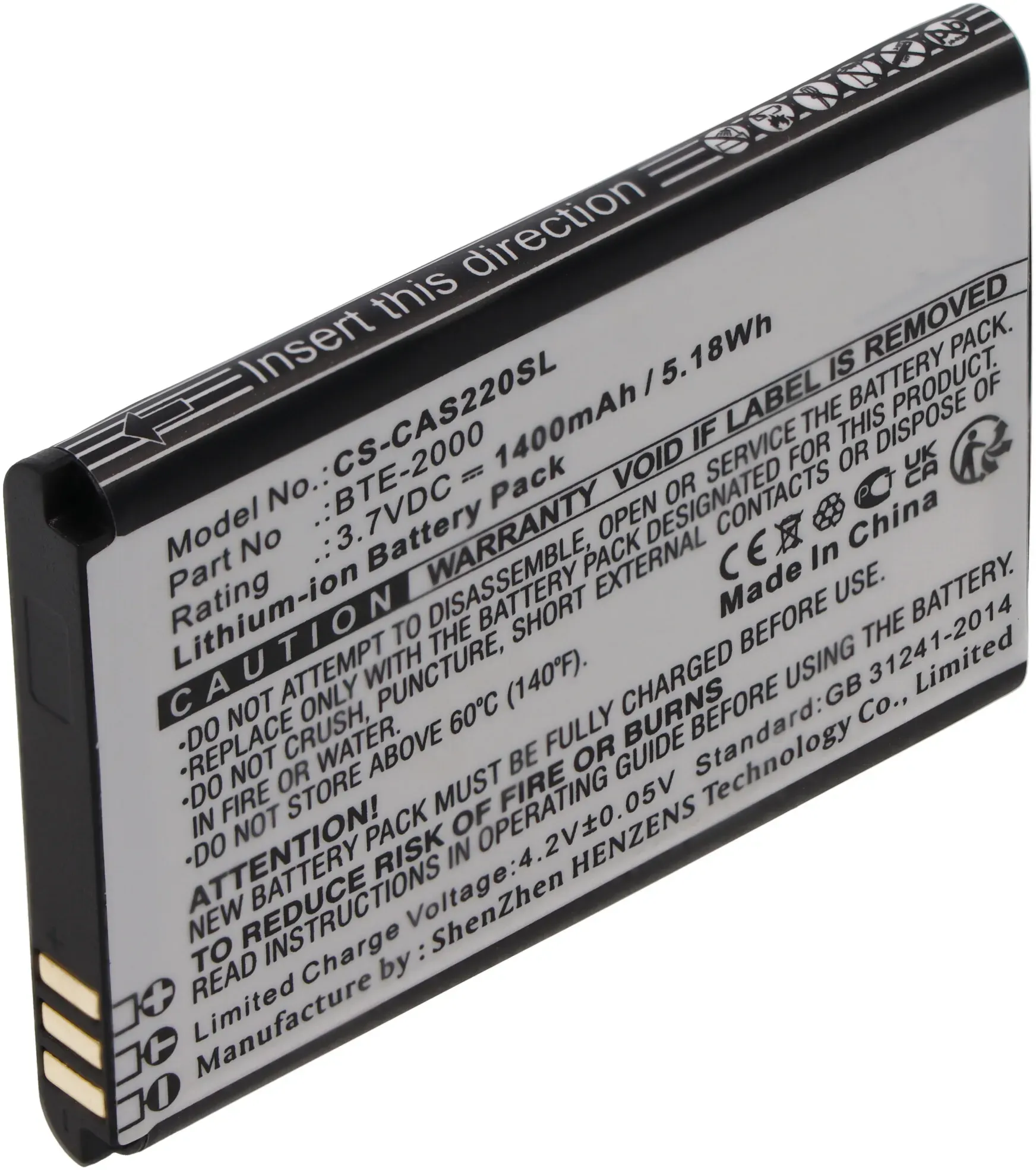 Akku passend für CAT S22, Caterpillar S22, S22 Flip, ersetzt BTE-2000, 3,7V 1400mAh