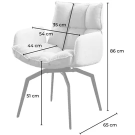 KAWOLA Drehstuhl BARO Polyester weiß