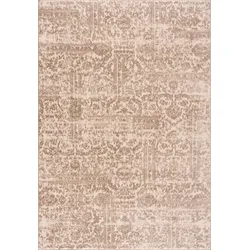 Teppich HOME AFFAIRE "Dilani" Gr. 1, beige (natur), B:60cm H:12mm L:90cm, Kunstfaser, Teppiche, Vintage, dezenter Glanz, Hoch-Tief-Struktur, Schrumpf Carving-Effekt
