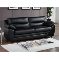 vente-unique Sofa 3-Sitzer - Kunstleder - Schwarz - manoa