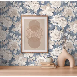 A.S. Création Aquarell Dreams Vliestapete 10 m x 0,64 m 1 St Blau/Beige/Weiß 396071
