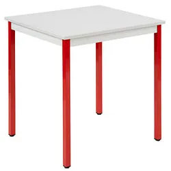 SODEMATUB Mehrzwecktisch lichtgrau, rot rechteckig, Vierkantrohr rot, 70,0 x 60,0 x 74,0 cm