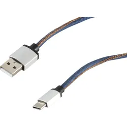 S-Conn S-CONN 14-50030 2m USB A USB C Männlich Männlich Blau USB Kabel (14... USB-Kabel